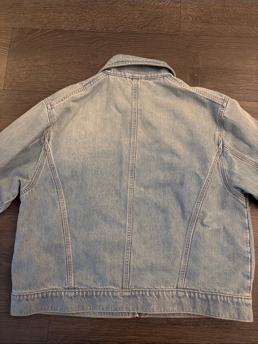 OAK + FORT Light Blue Denim Zip Jacket - Picture 3 of 3